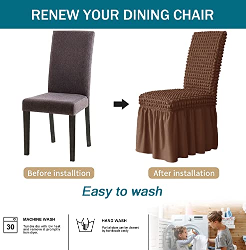 Housse de chaise de salle à manger pour repas de famille, lot de 8 housses extensibles grises
