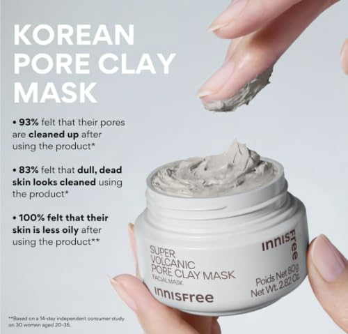 Image of Innisfree Super Volcanic Pore Clay Mask | Korean Skincare with Volcanic Clusters & AHA | Triple Exfoliation for Deep Pore Cleansing, Oil Control & Smoother Skin | For Oily & Combination Skin.