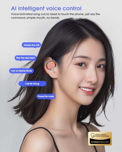 schainyan AI Translator Earbuds Real Time - 164 Languages Translation Headphones, Audio and Video Calls Wireless Bluetooth Interpreter Device for Business, Travel, Learning - Orange — view 3