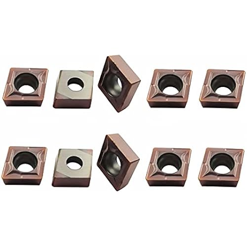 10PCS CCMT21.51 / CCMT060204 Carbide Turning Inserts for Processing Stainless,Steel,Cast Iron,Suitable for SCLCR Lathe Turning Tools Holder