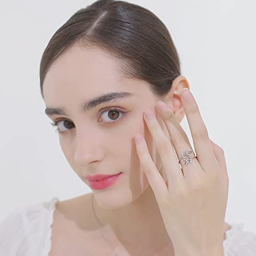 ELBLUVF Stainless Steel Silver Plated Leaves Leaf Laurel Adjustable Branch Ring Jewelry for Women by ELBLUVF - Used condition - Image 2