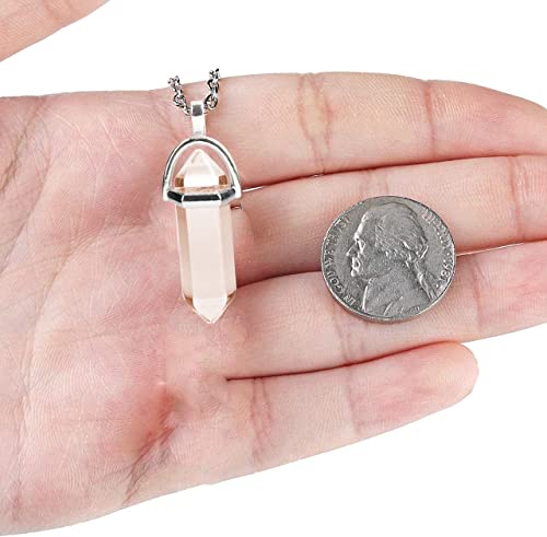 Crystal Necklaces For Women, Hexagon Crystal Point Pendant Necklace, Healing Crystal Stone Necklace For Spiritual (Clear Quartz) #TOP3