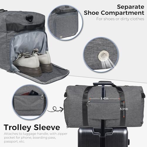 Image of Fmeida 65L Duffle Bag Foldable Travel Duffel Bags for Men Women Travel Bag | Shoes Compartment, 65L Large Capacity, Foldable, Packable, Water Repellent, Tear Resistant, for Traveling Gym Overnight Camp