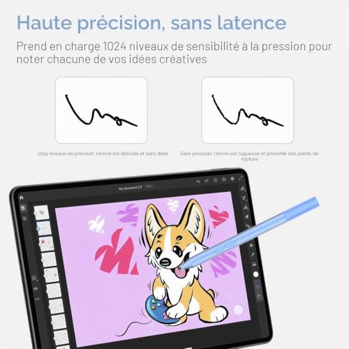 Stylet pour HP, HP Envy x360, HP Spectre x360, HP Pavilion x360 et Autres séries, Stylet numérique Actif, 1024 Niveaux de Pression, 2 Touches Personnalisables, 2500 Heures d'autonomie – vue 4