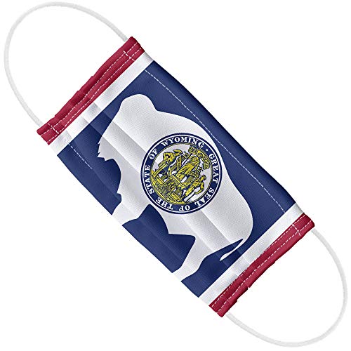Wyoming Flag 1-Ply Reusable Face Mask Covering with Adjustable Nose Wire, Unisex