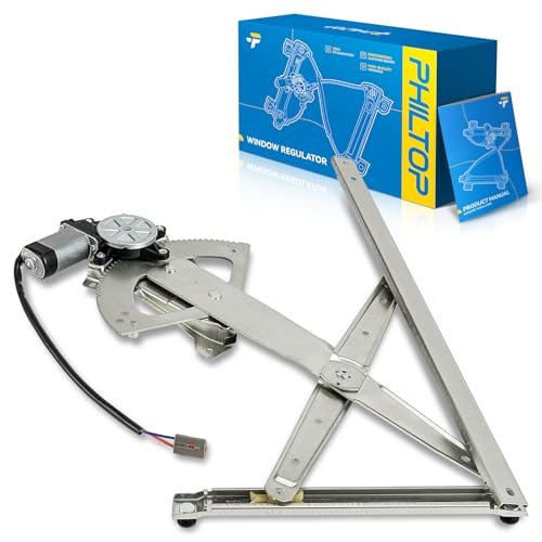 Image of PHILTOP 741-673 Front Left Driver Side Power Window Regulator and Motor Fit for 1991-2001 Ford Explorer 2001-2005 Ford Explorer Sport Trac 1997-2001 Mercury Mountaineer 1991-1994 Mazda Navajo,2 Pins