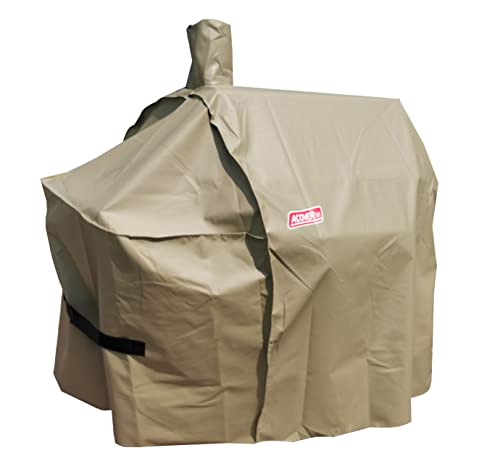Image of Grill-Smoker-Cover Sized for Char Griller Grill Smoker 2823, 2123 600D Heavy Duty Canvas Water Proof All Weather Off-Set Charcoal Smoker Cover G21616 (Brown)