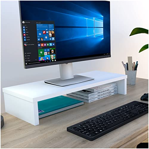 Henor Soporte Madera Monitor Elevador TV 62 x 26.5 x 12 cm, Soporta 50 Kg....