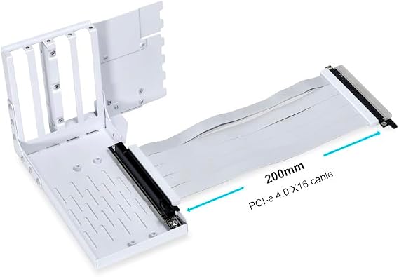 Lian Li Accessory Universal 4-Slots Vertical GPU Card Holder Kit Black, Premium Gen 4 Riser Cable PCI-E 4.0 x16-200mm, PCIe 3.0 Compatible, Compatible with E-ATX,ATX Case (VG4-4-V2X)