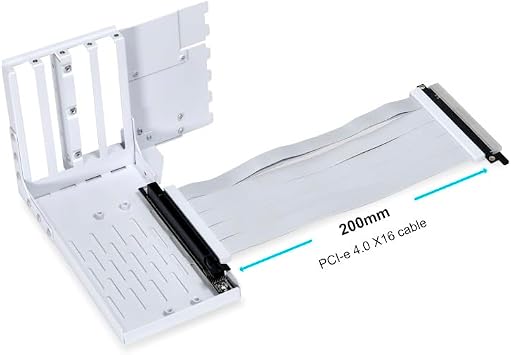Lian Li Accessory Universal 4-Slots Vertical GPU Card Holder Kit Black, Premium Gen 4 Riser Cable PCI-E 4.0 x16-200mm, PCIe 3.0 Compatible, Compatible with E-ATX,ATX Case (VG4-4-V2X)