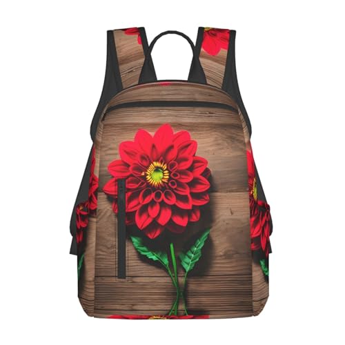 Sac à dos de randonnée pour voyage camping homme femme floral rouge