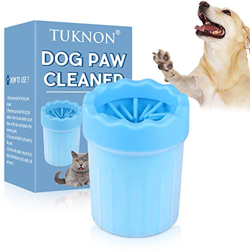 TUKNON Nettoyeur De Patte pour Chien, Portable Toilettage Patte de Chien avec Serviette, Laveur De Patte De Chien Brosse De Nettoyage pour Animal Idéal pour Les Chiens Actifs