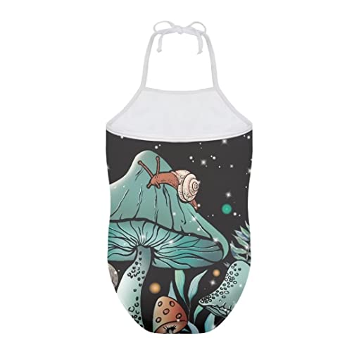 Image of Pinupub Girls One Piece Swimsuit Off Shoulder Halter Neck Cute Fashion Hawaiian Tropical Bathing Suit