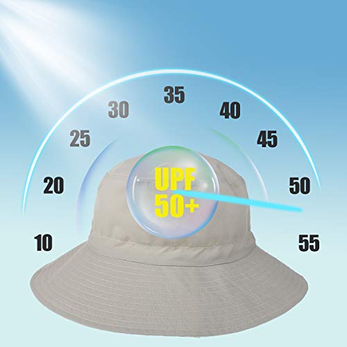 Image of Baby Sun Hat Toddler Boy Girls Beach Swim UPF 50+ Summer Bucket Hats Kids Infant Wide Brim Adjustable Sun Hat