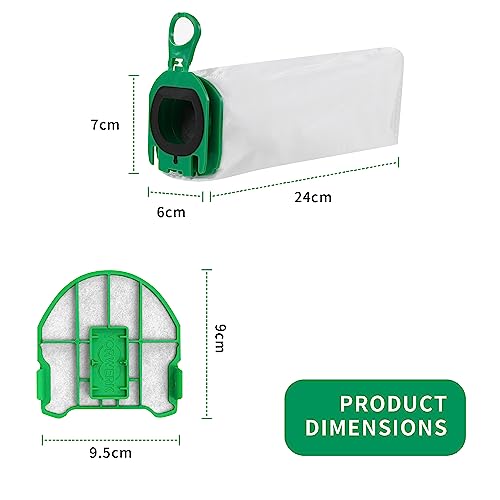 12 Stück Staubsaugerbeutel,Staubbeutel für Vorwerk Kobold VB100 FP 100 Premium Filtertüten mit 3 Motorschutzfilter Ersatz Staubbeutel für Kobold VB100 Akku-Staubsauger