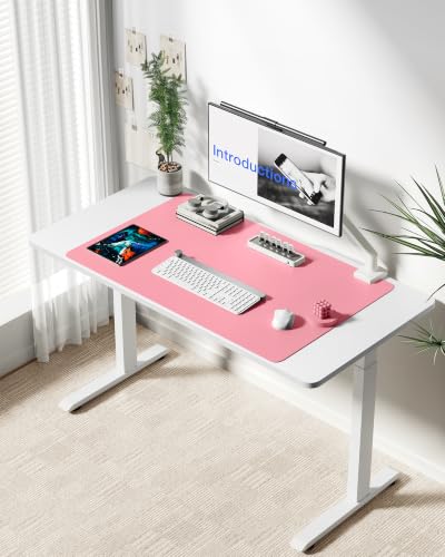 Image of YSAGi Leather Desk Protector, Office Mat, Large Mouse Mat, Non-Slip PU Leather Blotter, Laptop Desk Mat, Waterproof Writing Pad for Office and Home(Pink, 40 inch x 24 inch)