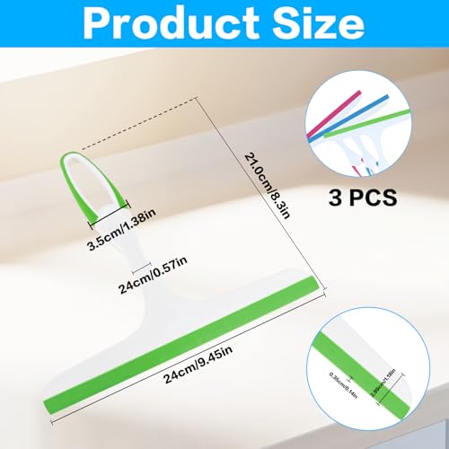 Image of Squeegee for Glass Doors, 3pcs Bathroom Squeegee for Cleaner, Window Cleaning Squeegee Door,Small for Shower Glass-Plastics
