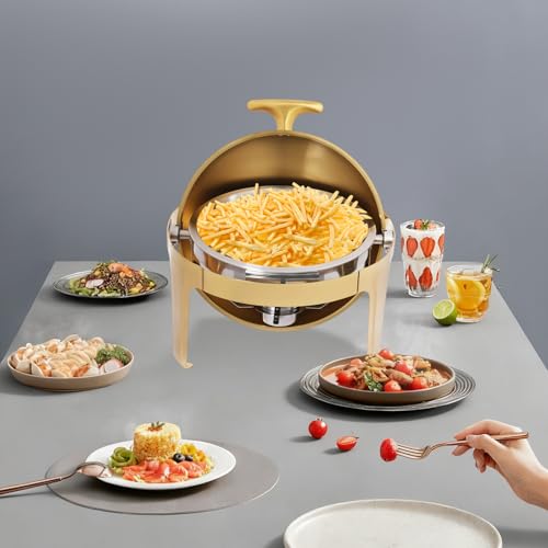 Elegant 9L Buffet Chafing Dish Set, Stainless Steel with Lid Holder, Round Warmer for Weddings, Parties, Banquets, and Catering Events - Image 6