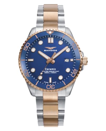 Imagen de Sandoz Reloj Hombre 83019-97 Sport Acero Bicolor Esfera Azul 42 mm Zafiro 200M