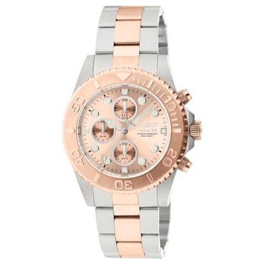 Invicta Relógio cronógrafo masculino 1775 Pro Diver Collection, Prata/ouro rosa, One Size, 1775