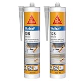 SikaSeal 108 Sanitaire Transparent, Mastic Cuisine & Salle de Bain Anti-Moisissures, joints silicone sanitaire longue durabilité sur multi-supports, 300ml (Lot de 2)