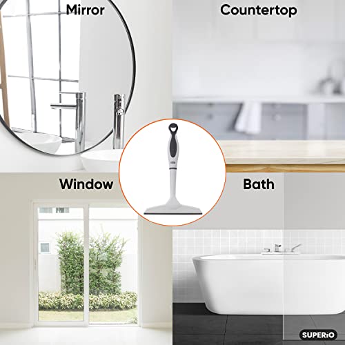 Image of Superio Rubber Squeegee, 2 Pack, Streak Free All Purpose Window Squeegee, Comfort Grip Handle and Hanging Hook (Grey, 6 Inch- 2 Pack)