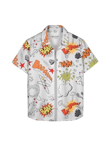 Image of HELLCAT Yellow Trendy Regular Fit Printed Causal Shirt for Boys