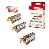  NOPAN-INK - x4 Cartouches Compatible pour LEXMARK 105 XL 105XL Noir + Cyan + Magenta + Jaune Lexmark Impact S301 Impact S305 Interact S605 Inter
