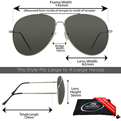 Image of proSPORT Aviator Big & Tall Sunglass Mens Oversize Extra Large & Wide Fit Polarized Available