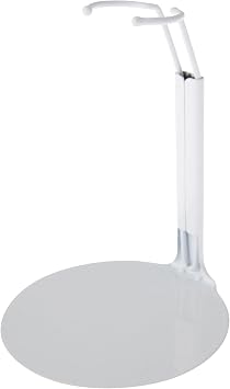 Plymor DSP-4125W White Adjustable Doll Stand, fits 7, 7.5, 8, 8.5, and 9 inch Slim Waist Dolls or Action Figures, Waist is 1.125" - 1.5" wide, 3.25" - 4" around