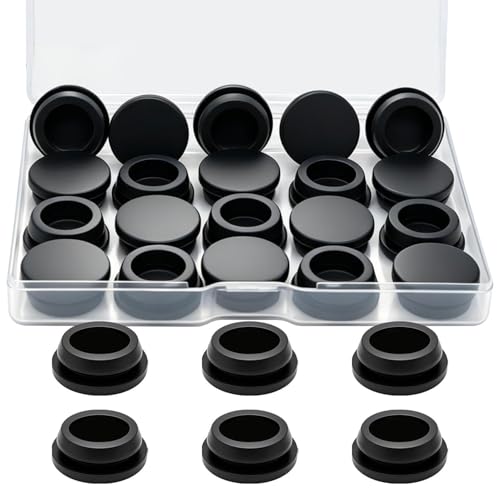 Image of 20PCS 5 /8inch Rubber Plug Black, 16mm Silicone Plugs Screw Hole Plugs DD044-16B