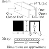 Outwater Artisan Sand Blasted Faux Wood Beam Kit, 6in x 6in x 15.67ft, Unfinished U-Style Polyurethane Beam with Rubber Strap, 2-Piece 94in Sections, Lightweight Decorative Ceiling Accent