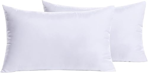 MIULEE Juego de 2 rellenos de almohada de primera calidad, forma cuadrada para cojín decorativo, cama, sofá, 14 x 20 pulgadas