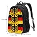 KINGUYSE Germany Coat of Arms German Flag Travel Backpacks Casual Backpack Large Capacity Laptop Rucksack Luggage Daypacks with USB Charging Port Multi-Pockets Bags for Hiking