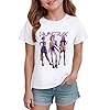 T-Shirts à Manches Courtes Fille Filles Tee Shirt Col Rond Graphique Décontracté Comfortable Mignon Enfants Tee-Shirt