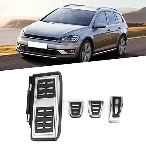 Pedais de carro + pedal acelerador, 4 peças de aço inoxidável para descanso de pé antiderrapante par