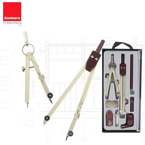 Image of Isomars Technical Compass Set | Set of 8 Items | For Engineers and Architects