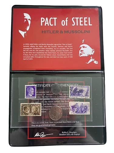 WW2 World Currency & Stamps – 6 Authentic Items Used During World War II by Axis Powers (1939–1945) – Historical WW2 Memorabilia for Collectors – Certificate of Authenticity Included