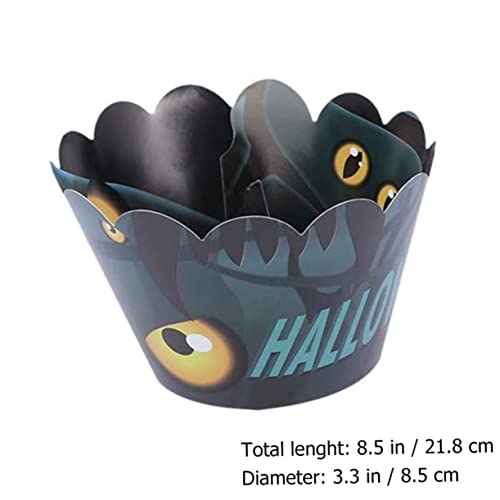 jojofuny 48 Pçs Topper De Frutas Decoração De Bolo De Papel DIY Halloween Bar Wrappers Embrulhar Fes