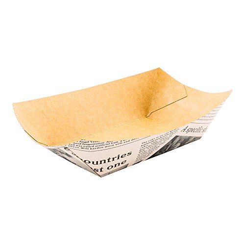 image for Bio Tek 5.4 Inch Food Boats, 200 Disposable Paper Food Trays - Heavy-D