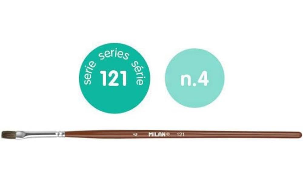 MILAN Flat School Brush, Wood, nº 4