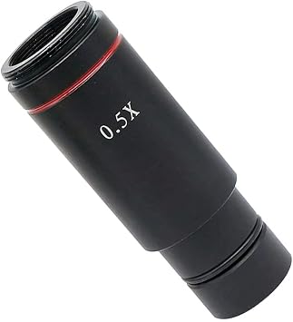 Lab Microscope Accessories USB Camera C-Mount Adapter Lens 0.5X Reduction C-Mount Lens Adapter for CCD Cmos Camera Digital Eyepiece Connect with Stereo Microscope Optical Relay Lens23.2mm