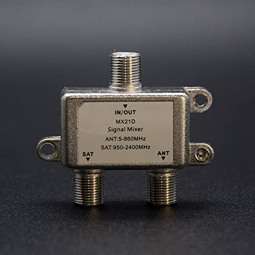 DollaTek 2 in 1 2-Way Satellite Splitter MX21D TV Signal Cable TV Signal Mixer SAT/ANT Diplexer Lightweight Compact - Image 3