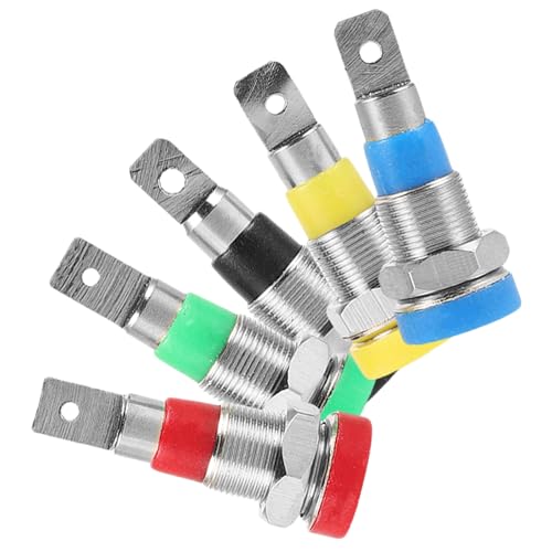NUOBESTY 5個 色 バナナプラグ 属製耐久性スピーカーケーブルコネクター ワイヤー用端子 オーディオ接続簡単設計 ホームシアター会議用