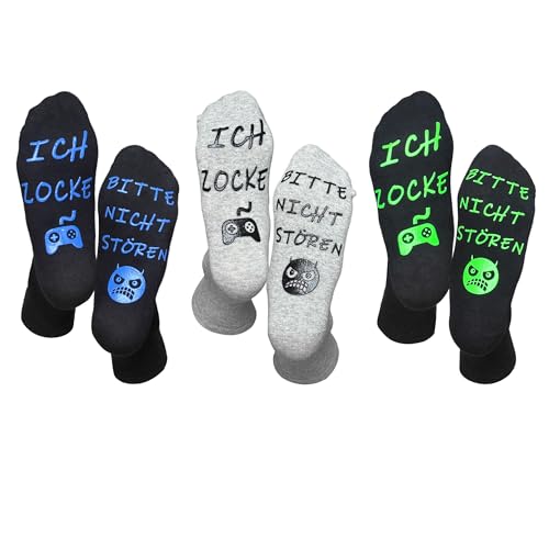 3 Paare socken zocken，geschenk junge 10 jahre，geschenke für 12 jährige jungen,lustige socken,geschenke für gamer,coole sachen,geschenke für teenager,geschenk für bruder，bruder geschenk