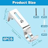 6 PCS Silver Curtain Pole Brackets with Screws – Heavy Duty Wooden & Double Curtain Rail Holders, Fits 25mm Poles – Wall Mounted Rod Brackets for Curtain Rails and Fittings - Image 2