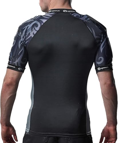 Optimum Razor Rugby Oberteil mit Schulterschutz, schwarz / silber, L