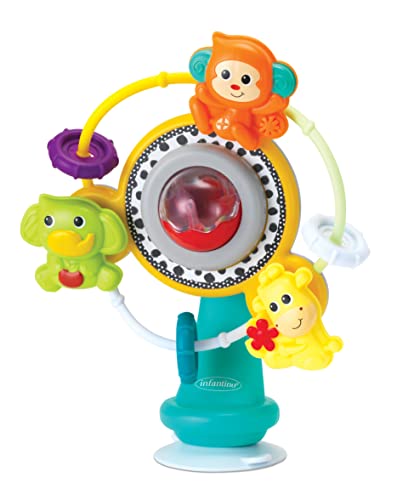 INFANTINO Jouet de Table Ventouse Ferris Wheel pour Chaise Haute avec 3 Amis sur Thème de Jungle/Musique, Multicolore, 1 Unité 315125-00 Cover