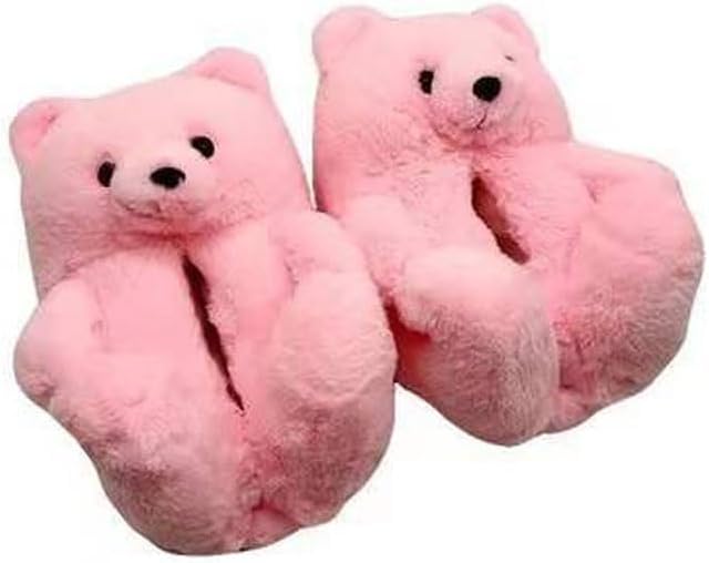 Teddy Bear Slippers Cute Plush Stuffed Animal Slippers Pig panda Slippers Funny Fluffy House Bedroom Slippers for Women Teen Girl Gifts Trendy Stuff Birthday Christmas Halloween Holiday Gifts