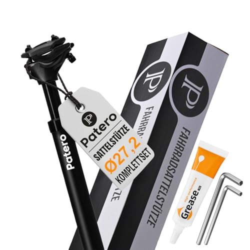 Tige de Selle à Suspension Patero – Tige de Selle à Suspension de 27,2 mm de diamètre – avec Une capacité de Charge de 125 kg – Kit Complet avec...